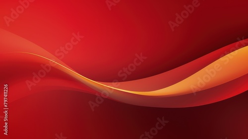 abstract red and gold ribbon curves wallpaper