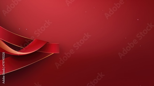 abstract red and gold ribbon curves wallpaper