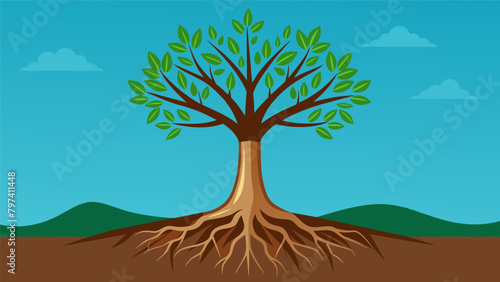 A tree with roots firmly planted in the ground representing a solid financial plan able to weather any economic storm.