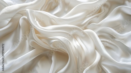 3D render of white fabric as a background, smoth cloth Ai generated 