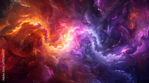 A colorful swirl of space with red and purple colors