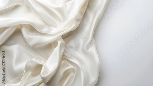 3D render of white fabric as a background, smoth cloth Ai generated 