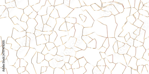 Golden gradient lines strokes abstract cracked wall texture broken glass effect vector