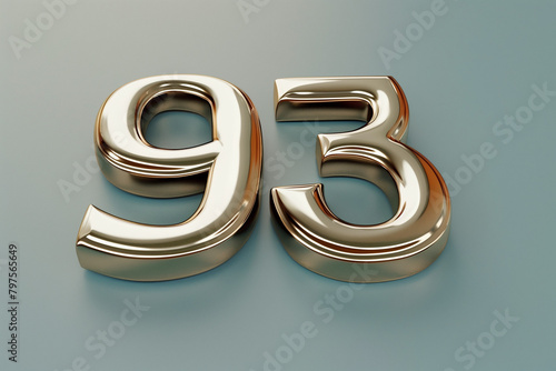 Number 93 in 3d style