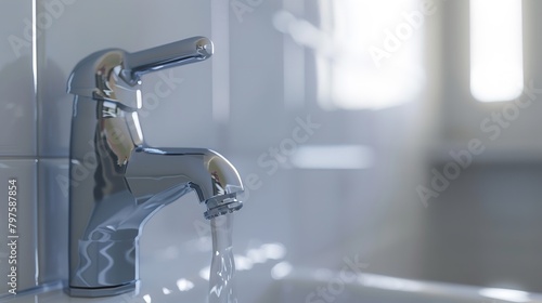 Close-up Portrait of a Water Tap Against White Background