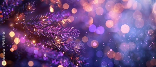 Abstract holiday purple bokeh background