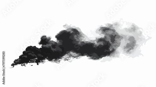 Smoke cloud exhausts trail from gas fume steam