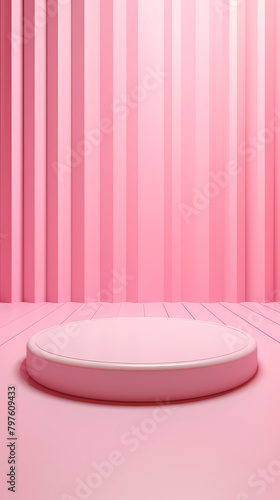 3D rendering of pink podium platform