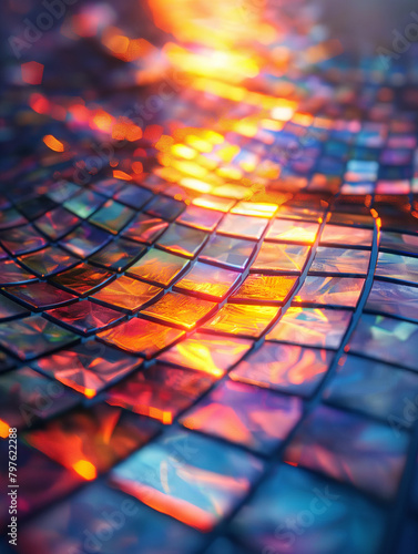 Viele wunderschöne bunte leuchtende Würfel aus Glas Teile in 3D als Hintergundmotiv im Querformat für Banner, ai generativ