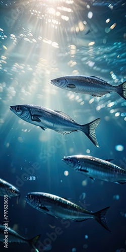 sardine fish underwater background