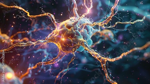 Artistic rendering of a neuron.