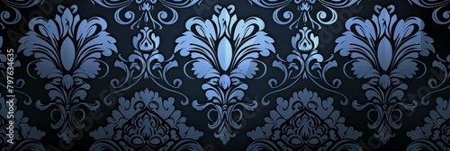 An exquisite silver damask pattern with a frosted look, ideal for luxury backgrounds and elegant decor.