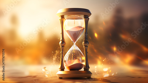 Time ticking away clock concept clock made with wood and clear glass and look so amazing with its sunlight and bokeh background
