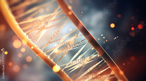  micro organisms strand in golden frame and work on anatomy and look so amazing with smokey and bokeh background