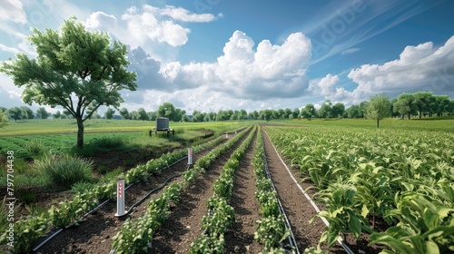 GPS Technology Revolutionizing Modern Agriculture A D Rendered Map Perspective