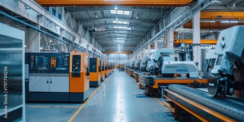 A modern factory with high - tech milling machines 