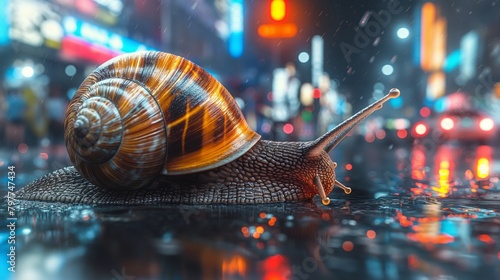 snail on the street