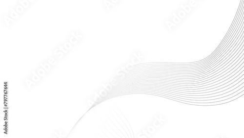 Technology abstract lines on white background. Undulate Grey Wave Swirl, frequency sound wave, twisted curve lines with blend effect. 