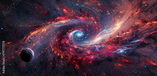 a colorful swirl of light in space
