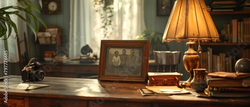 A family photograph on the desk reminds the leader of the purpose behind their actions.
