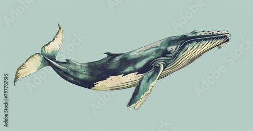 Blue whale simple illustration