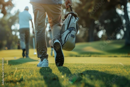 Walking on a golf course outdoors sports nature