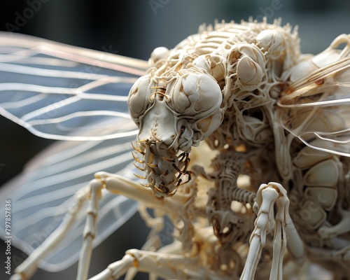 A detailed and realistic 3D rendering of an alien insect's exoskeleton.