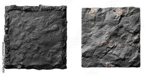 Granite dark rock plate . Rock stone square board