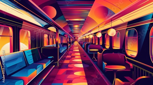 a versatile illustration of a fantastic trip with intercity Graffity style, bold colours