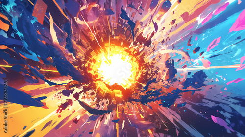illustration of a colorful bomb explosion