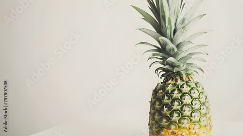 Pineapple isolated on white background, Pineapple, a Ripe, Fresh Fruit Food, Whole, Isolated on White, Ripe pineapple isolated on white background ai generated 