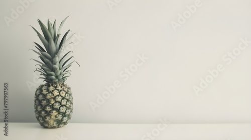 Pineapple isolated on white background, Pineapple, a Ripe, Fresh Fruit Food, Whole, Isolated on White, Ripe pineapple isolated on white background ai generated 