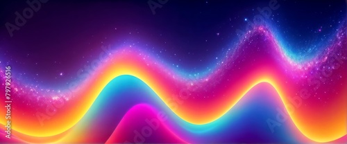 Abstract colorful wavy neon gradient wallpaper background, aura rainbow colors, 