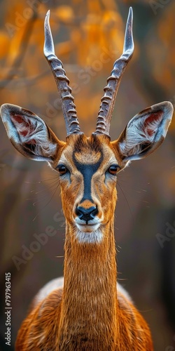 b'Portrait of an impala with blurred background'