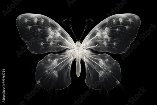 Butterfly x-ray magnification monochrome.