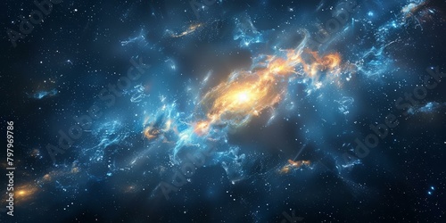 b'Amazing Space Galaxy with Stars and Nebulae'