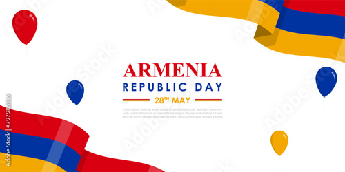 Vector illustration of Armenia Republic Day social media feed template