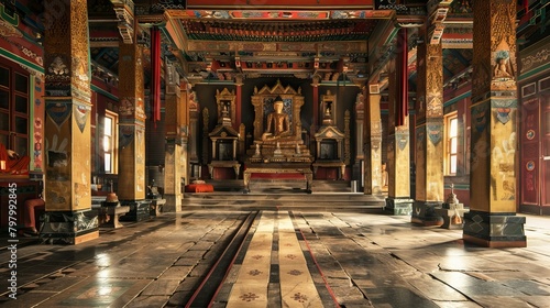 Ancient Style Tample interior ,Hindu Tample, Prayer hall