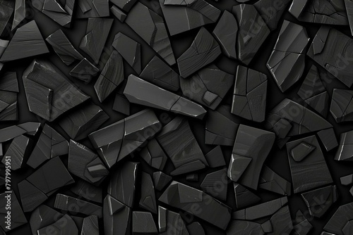 b'Black abstract background with sharp stone pieces'