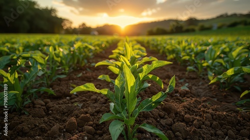 young corn plants thriving in a vast field with fertile soil