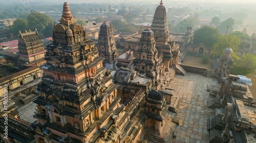 Old Style Tample complex from Birds eyes ,Hindu Tample, Prayer hall