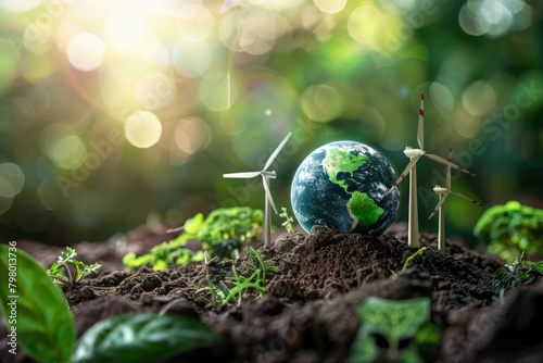 "Climate Action with Sustainable Energy Ideas for the World Energy Crisis": Representing solar renewable energies harnessed from nature to combat climate change.