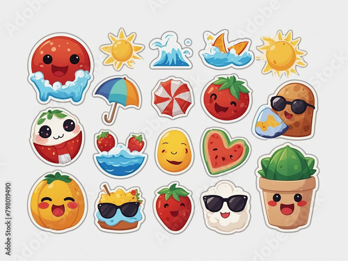 Bright summer theme cute sticker collection