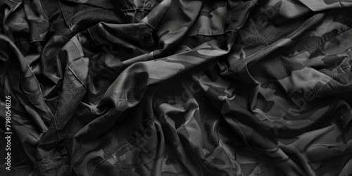 Detailed black and white fabric texture, suitable for backgrounds or design elements