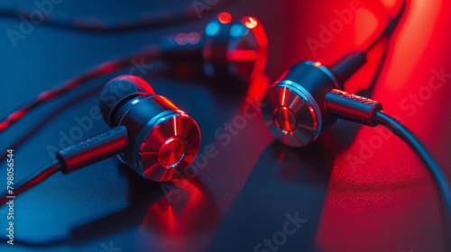 Fashionable Earbuds A stylish photograph showcasing fashionable earbuds with metallic accents and trendy colors, blending fashion and function for users who prioritize both