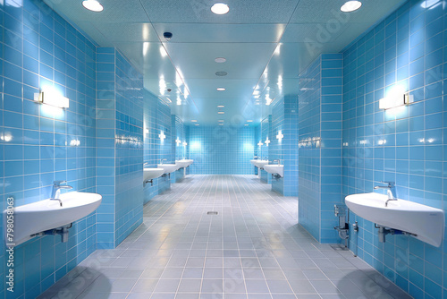 Modern sanitary room and sanitary facilities in a public building.