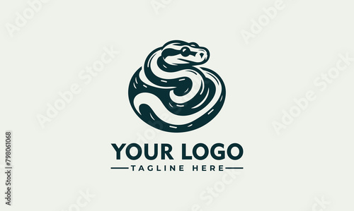 Ball Python Snake Vector Logo Animal graphic, Snake design Template illustration