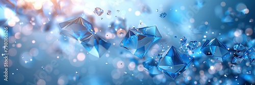 Dynamic Design: Flying Triangles & Confetti in Blue & Purple (Abstract Web Banner)