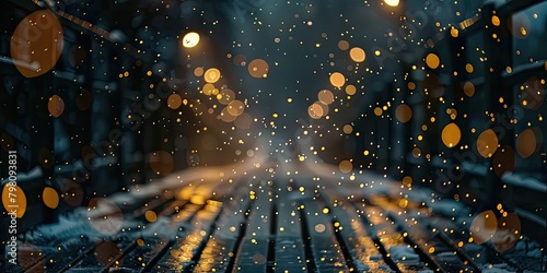 Soft and dreamy bokeh background accentuated by the enchanting presence of fireflies.