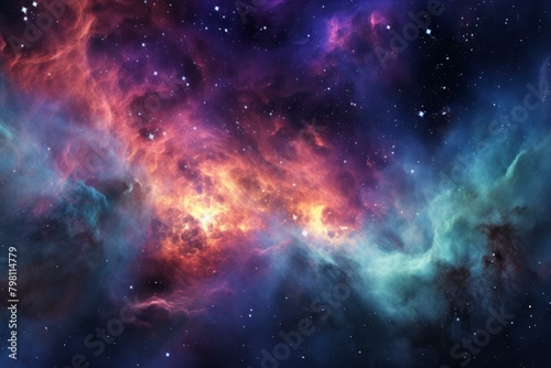 b'Amazing colorful nebula and stars in deep outer space'